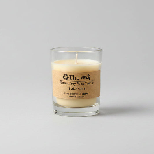 Tuberose scented shot glass candle