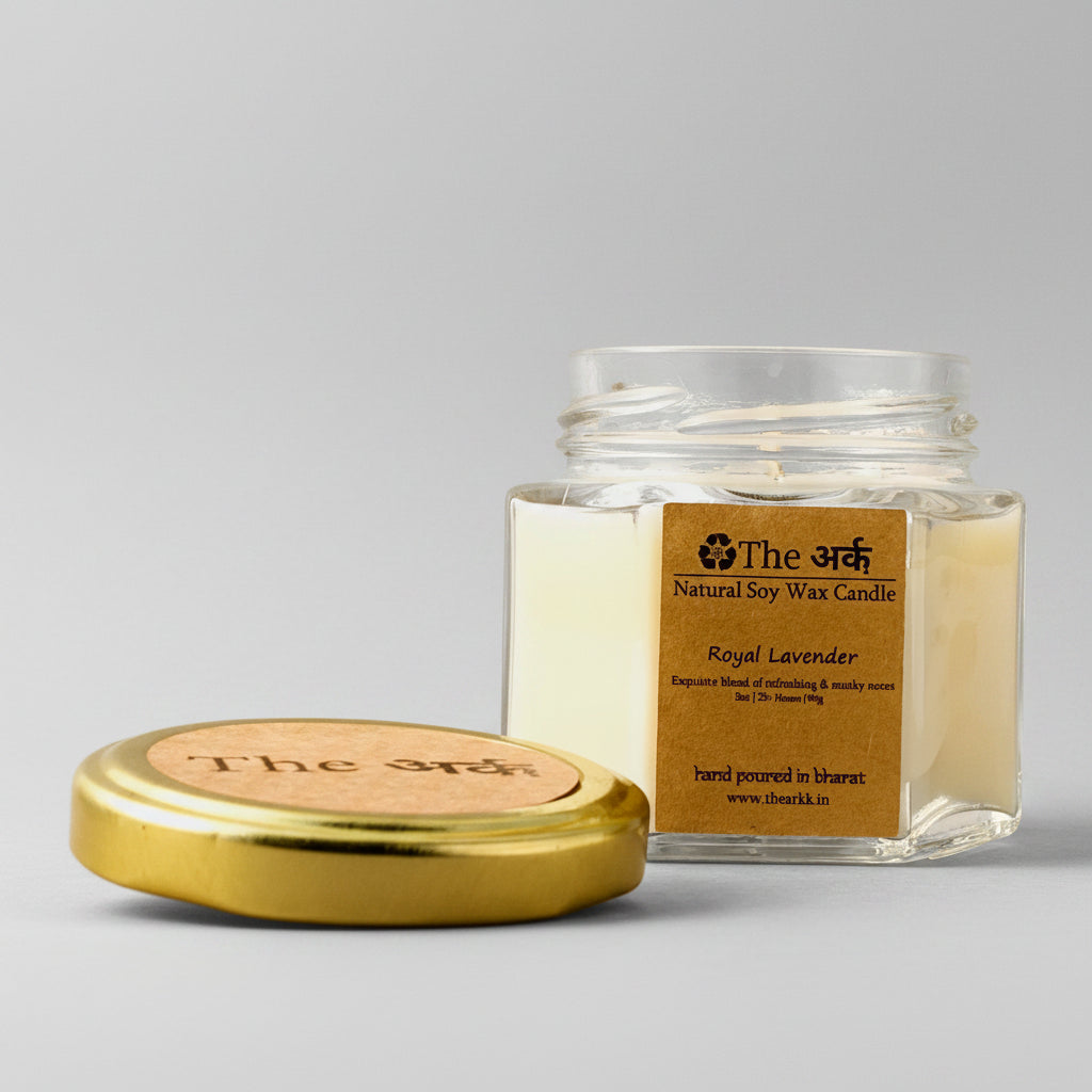 Jar of wax and lid on a beige background