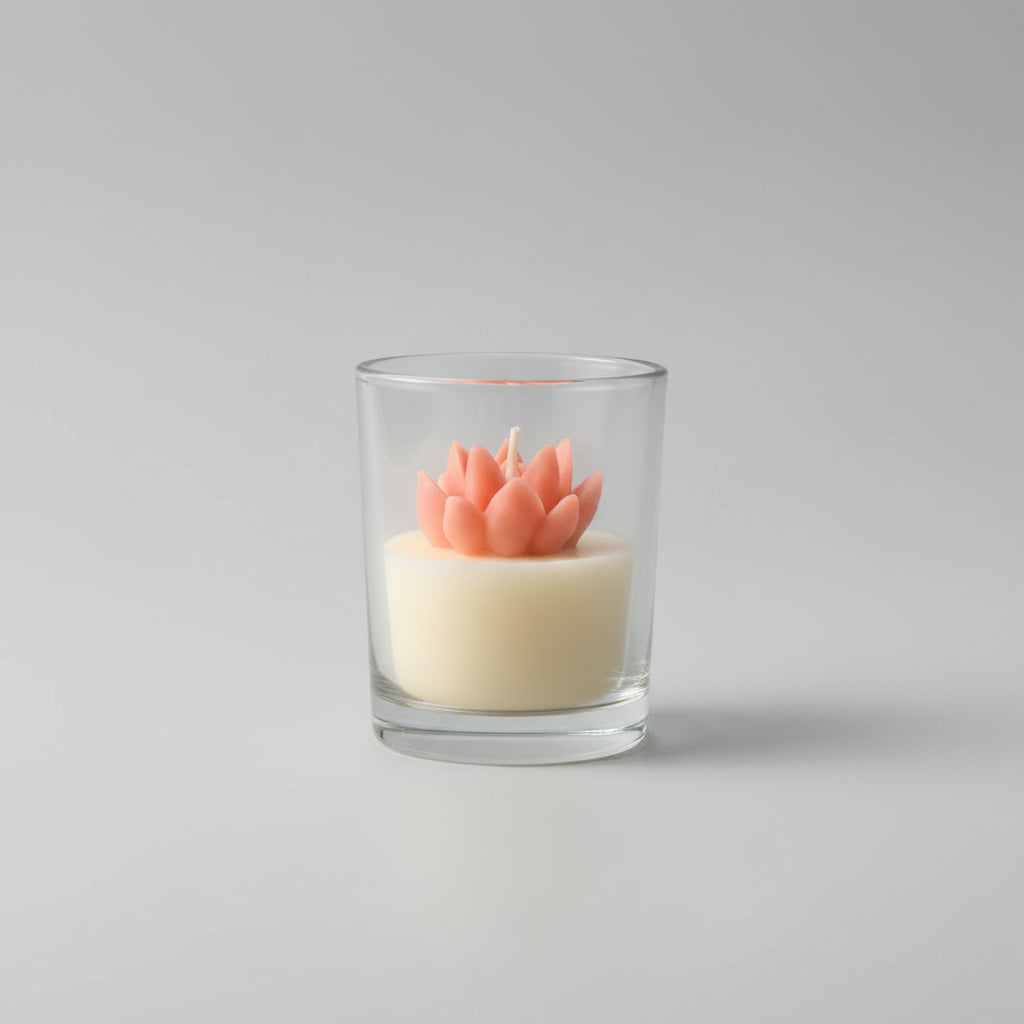 Pure Jasmine scented mini flower shot glass candle