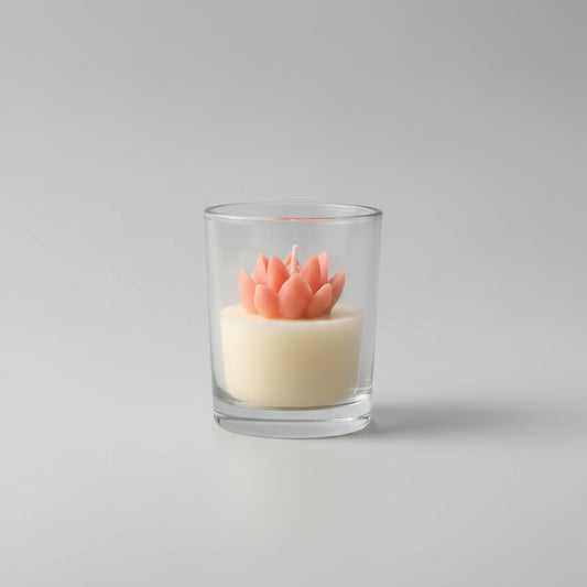 Pure Jasmine scented mini flower shot glass candle